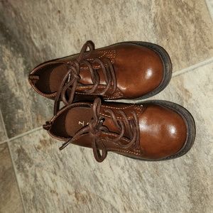 Toddler Boy Size 7 Brown Lace Up Dress Shoes